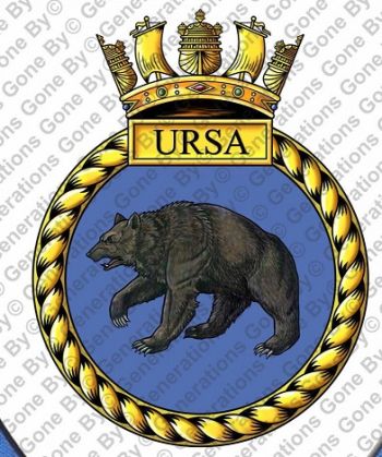 Coat of arms (crest) of the HMS Ursa, Royal Navy