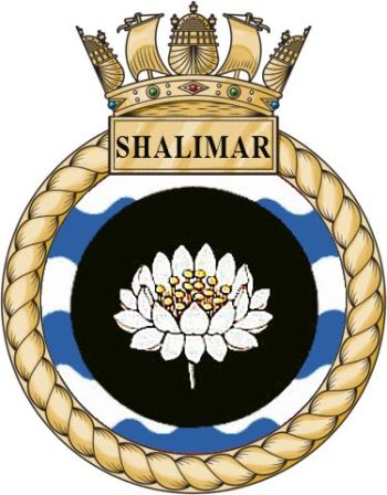 Coat of arms (crest) of the HMS Shalimar, Royal Navy