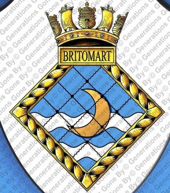 Coat of arms (crest) of the HMS Britomart, Royal Navy