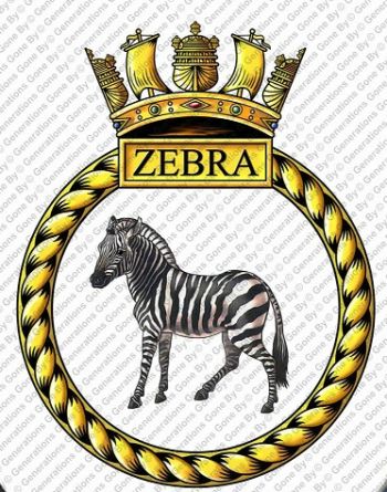 Coat of arms (crest) of the HMS Zebra, Royal Navy