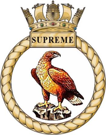 Coat of arms (crest) of the HMS Supreme, Royal Navy