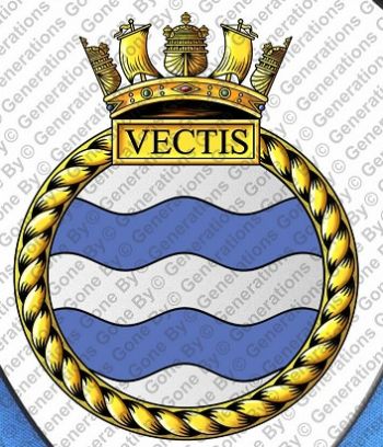 Coat of arms (crest) of the HMS Vectis, Royal Navy