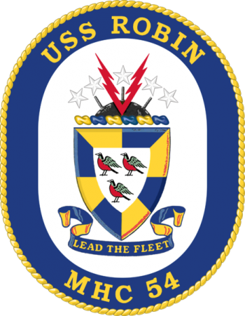 Coat of arms (crest) of the Mine Hunter USS Robin (MHC-54)