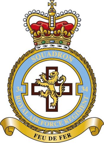 Coat of arms (crest) of the No 34 Squadron, Royal Air Force Regiment