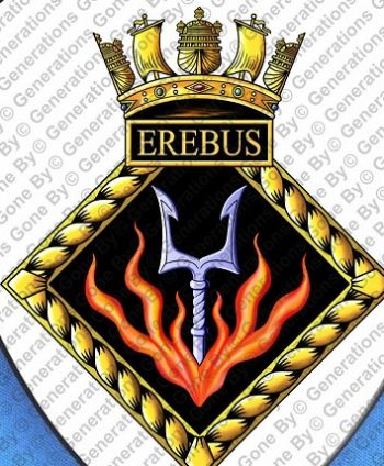 Coat of arms (crest) of the HMS Erebus, Royal Navy