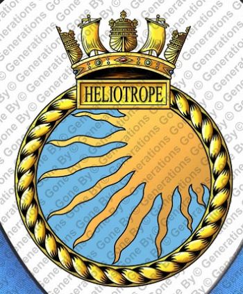 Coat of arms (crest) of the HMS Heliotrope, Royal Navy