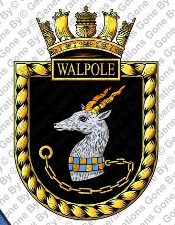 Coat of arms (crest) of the HMS Walpole, Royal Navy
