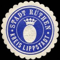 Wappen von Rüthen/Arms (crest) of RüthenSeal from around 1900