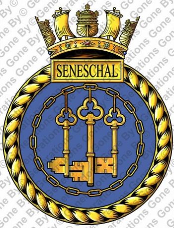 Coat of arms (crest) of the HMS Seneschal, Royal Navy