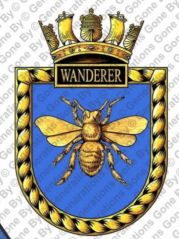 Coat of arms (crest) of the HMS Wanderer, Royal Navy