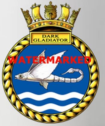 Coat of arms (crest) of the HMS Dark Gladiator, Royal Navy