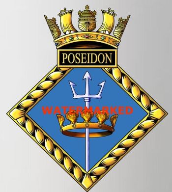 Coat of arms (crest) of the HMS Poseidon, Royal Navy