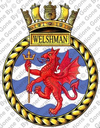 Coat of arms (crest) of the HMS Welshman, Royal Navy