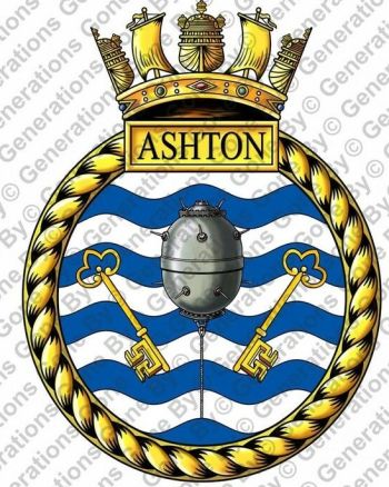 Coat of arms (crest) of the HMS Ashton, Royal Navy