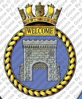 Coat of arms (crest) of the HMS Welcome, Royal Navy