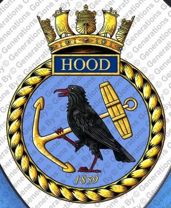 Coat of arms (crest) of the HMS Hood, Royal Navy