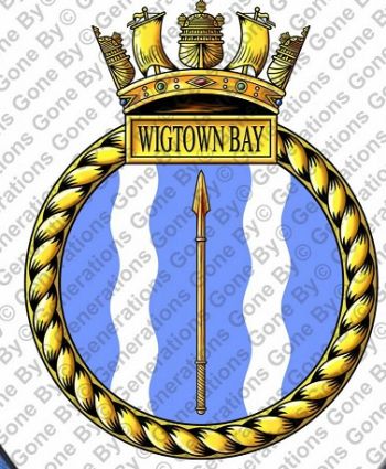 Coat of arms (crest) of the HMS Wigtown Bay, Royal Navy