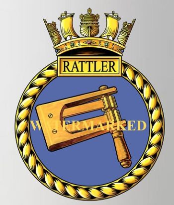 Coat of arms (crest) of the HMS Rattler, Royal Navy
