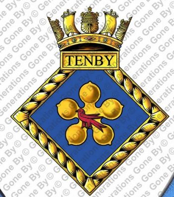 Coat of arms (crest) of the HMS Tenby, Royal Navy