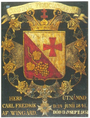 Arms of Carl Fredrik af Wingård