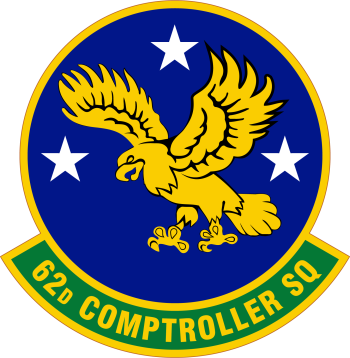 Coat of arms (crest) of the 62nd Comptroller Squadron, US Air Force