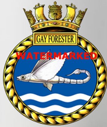 Coat of arms (crest) of the HMS Gay Forester, Royal Navy