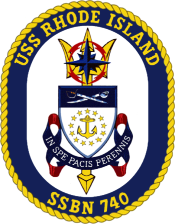 Coat of arms (crest) of the Submarine USS Rhode Island (SSBN-740)