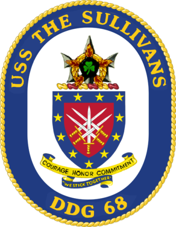 Coat of arms (crest) of the Destroyer USS The Sullivans