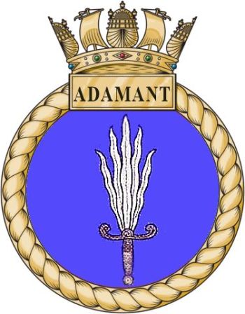 Coat of arms (crest) of the HMS Adamant, Royal Navy