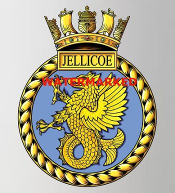 Coat of arms (crest) of the HMS Jellicoe, Royal Navy