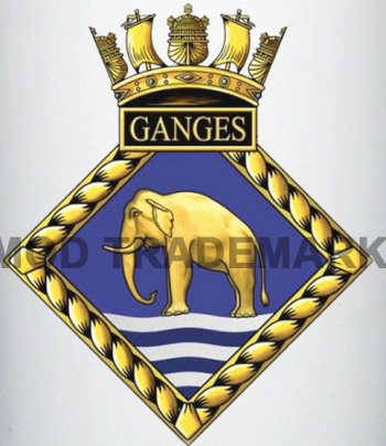 Coat of arms (crest) of the HMS Ganges, Royal Navy