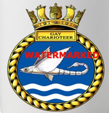 Coat of arms (crest) of the HMS Gay Charioteer, Royal Navy