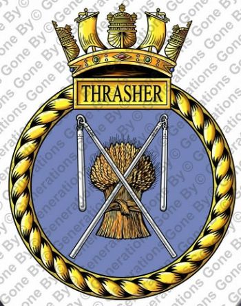 Coat of arms (crest) of the HMS Thrasher, Royal Navy