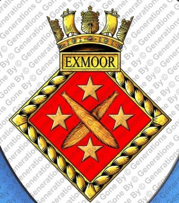 Coat of arms (crest) of the HMS Exmoor, Royal Navy