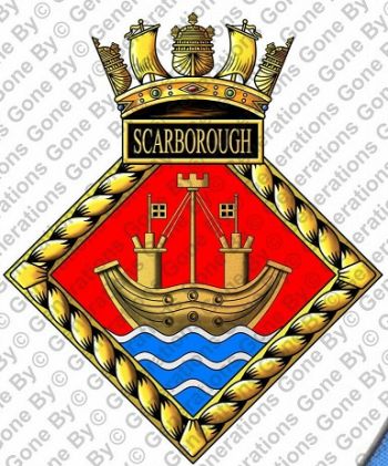 Coat of arms (crest) of the HMS Scarborough, Royal Navy
