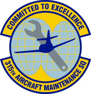 Coat of arms (crest) of the 315th Aircraft Maintenance Squadron, US Air Force