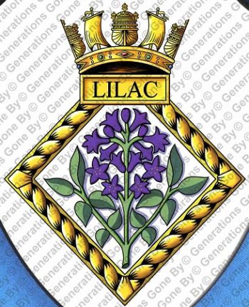 Coat of arms (crest) of the HMS Lilac, Royal Navy