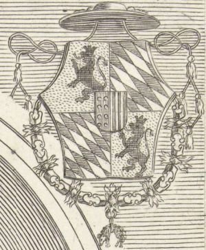 Arms (crest) of Luis Guillermo de Moncada de Aragón Luna de Peralta y de La Cerda