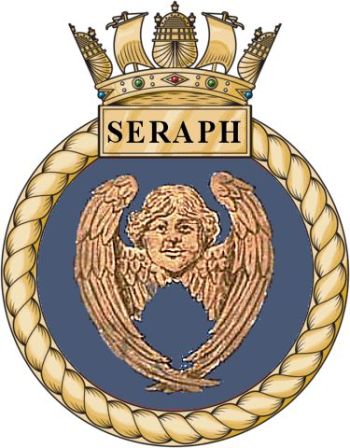 Coat of arms (crest) of the HMS Seraph, Royal Navy