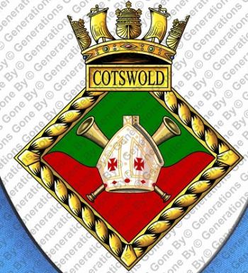Coat of arms (crest) of the HMS Cotswold, Royal Navy