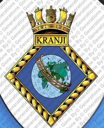 Coat of arms (crest) of the HMS Kranji, Royal Navy