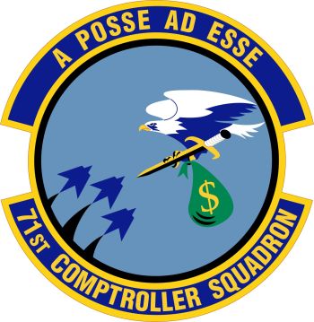 Coat of arms (crest) of the 71st Comptroller Squadron, US Air Force