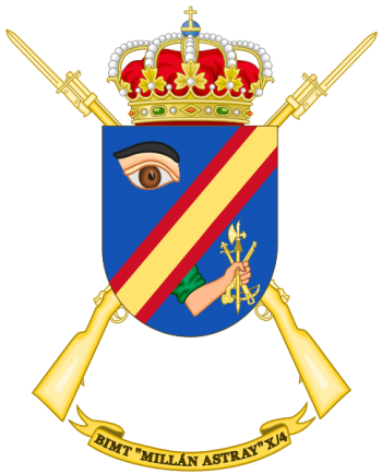 Coat of arms (crest) of the Motorized Infantry Bandera Millán Astray X-4, Spanish Army