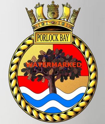 Coat of arms (crest) of the HMS Porlock Bay, Royal Navy