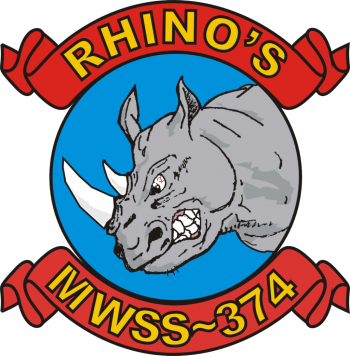 Coat of arms (crest) of the MWSS-374 Rhinos, USMC