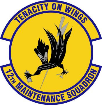 Coat of arms (crest) of the 12th Maintenance Squadron, US Air Force