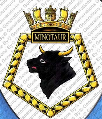 Coat of arms (crest) of the HMS Minotaur, Royal Navy