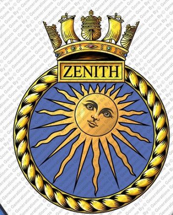 Coat of arms (crest) of the HMS Zenith, Royal Navy