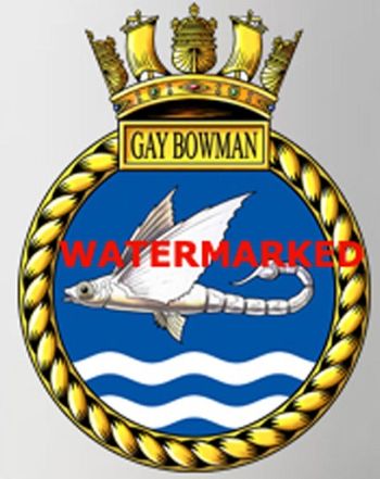 Coat of arms (crest) of the HMS Gay Bowman, Royal Navy