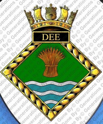 Coat of arms (crest) of the HMS Dee, Royal Navy